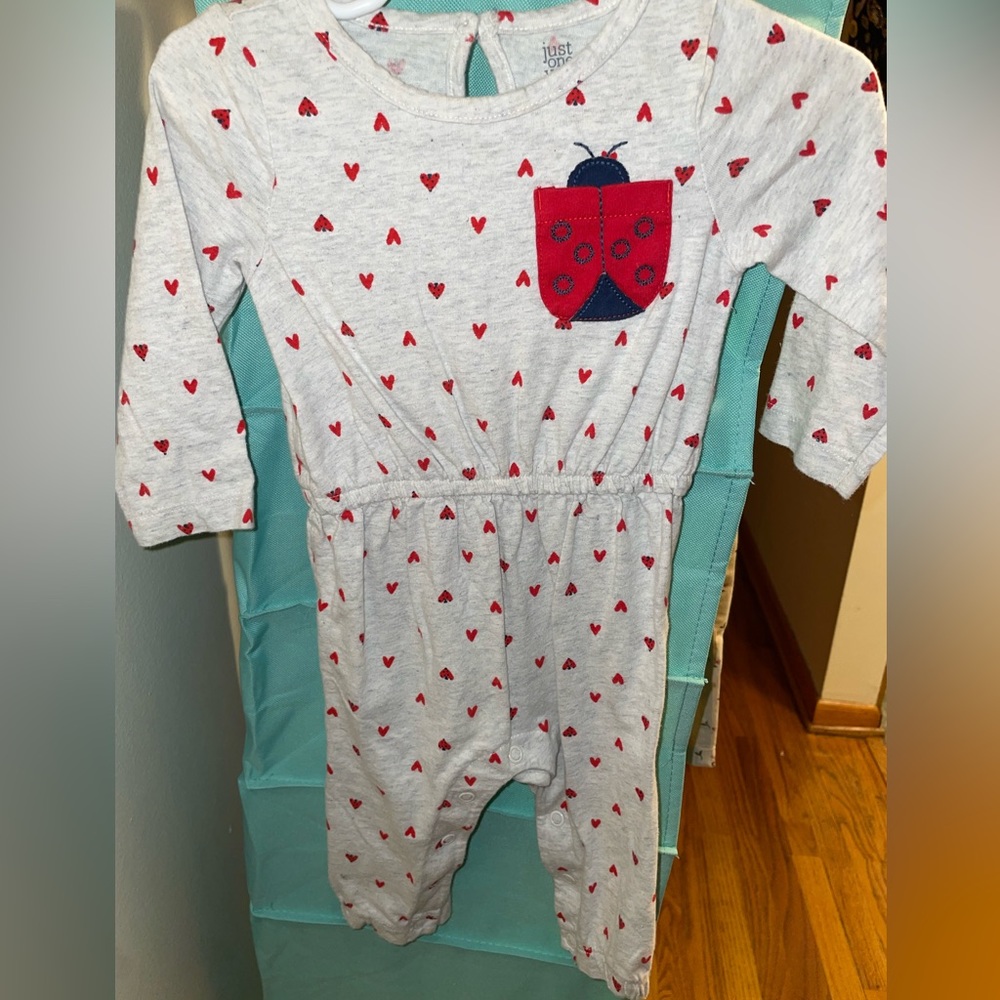 Carter’s Just One You Valentine Lady Bug Heart Romper/Jumpsuit